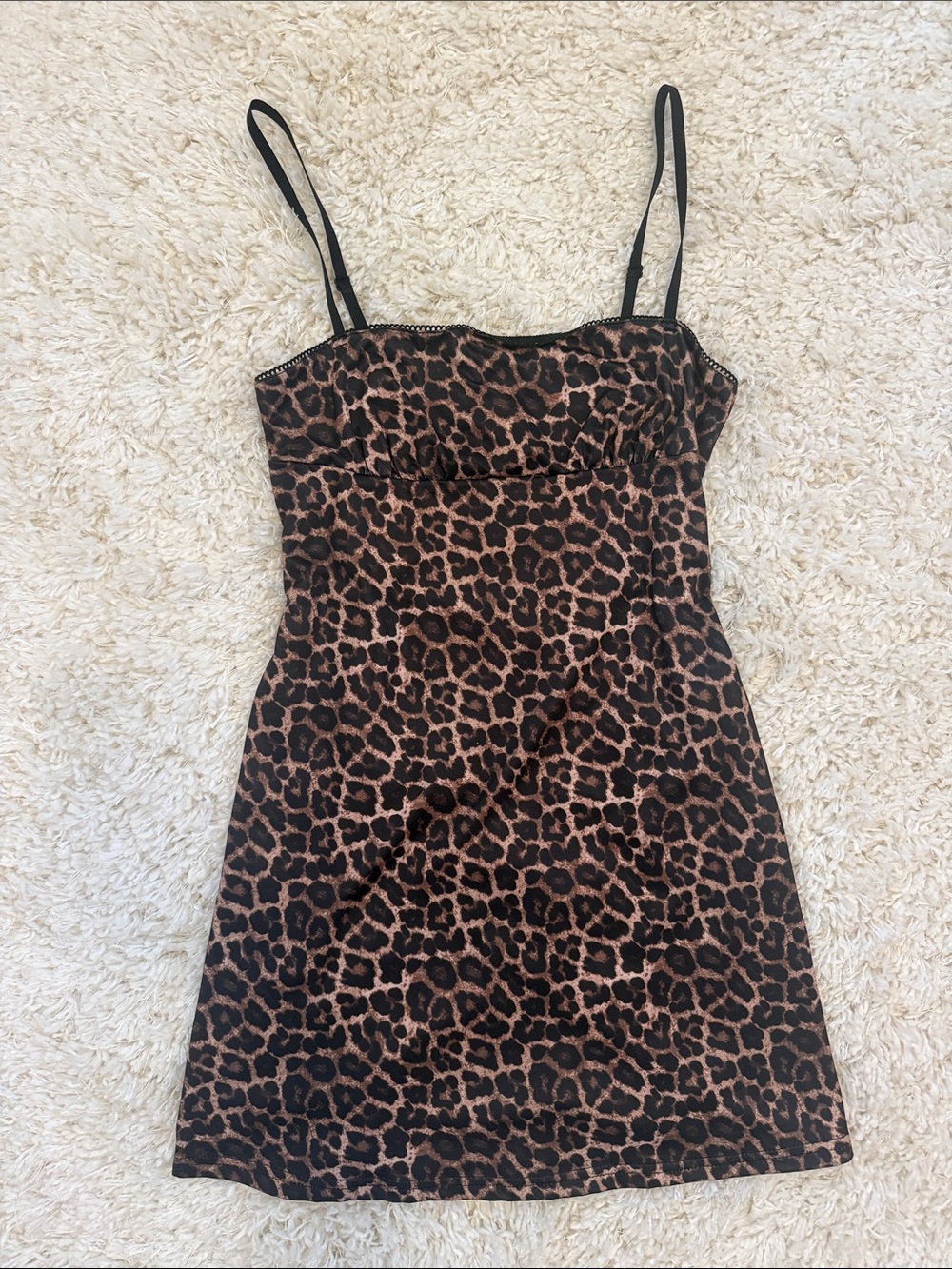 SHEIN Brown and Black Leopard Print Mini Dress